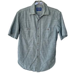 Pendleton Berkeley Button Down Shirt Short Sleeve 100% Cotton Chambray Small GUC